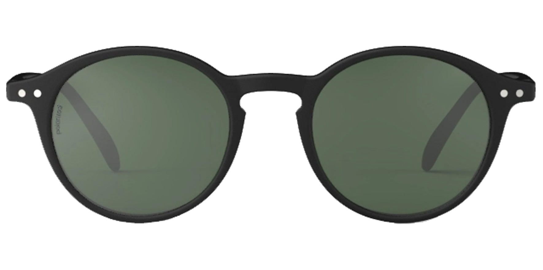 Izipizi Sun #D Black Polarized Pantos Sunglasses SLMSDPAC0100 Green Polarized Lens 138mm