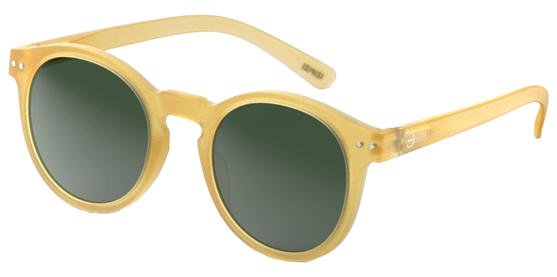 Izipizi Sun #M Yellow Honey Round Sunglasses SLMSMC13500 Green Lens 149mm