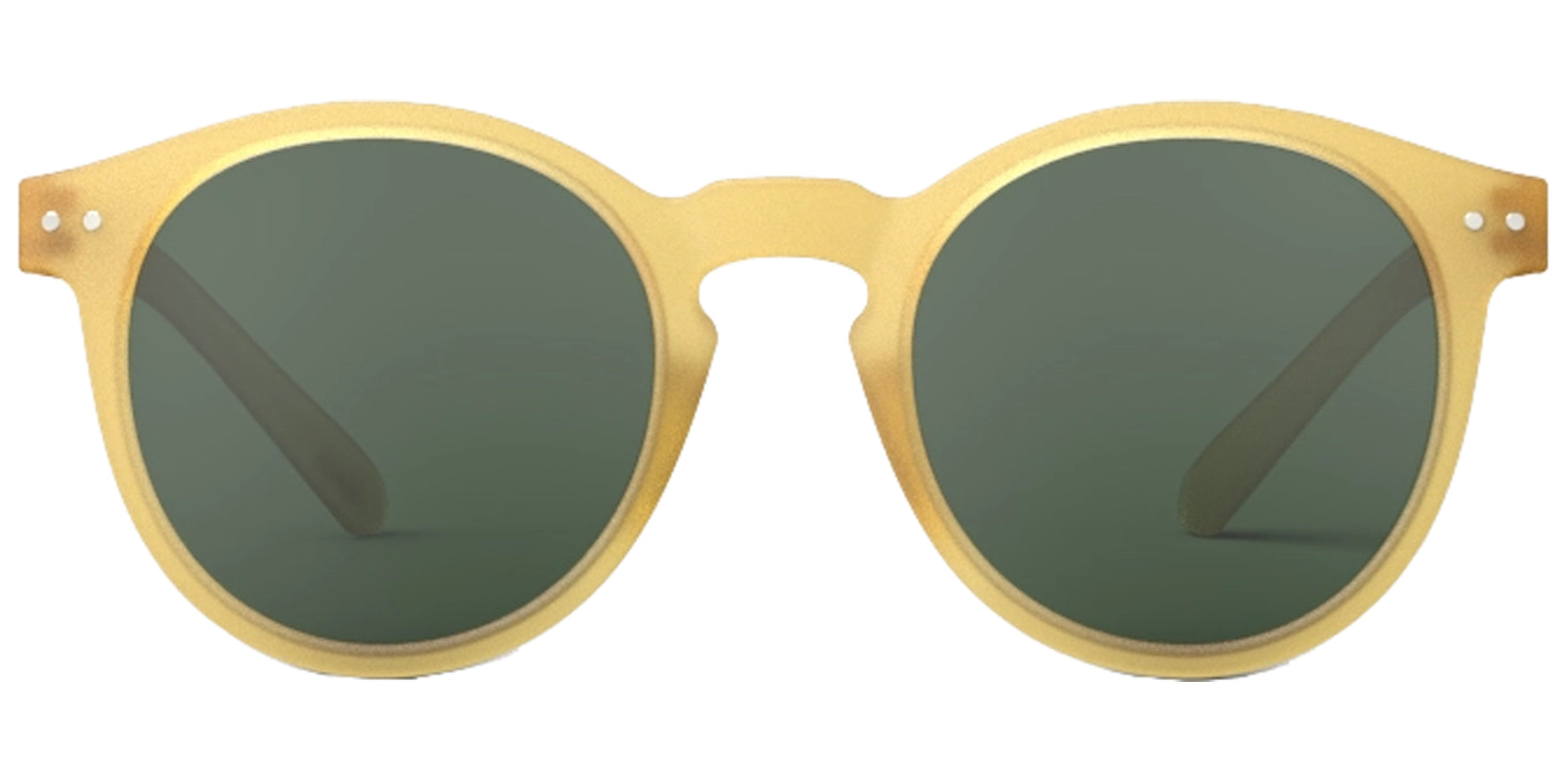 Izipizi Sun #M Yellow Honey Round Sunglasses SLMSMC13500 Green Lens 149mm