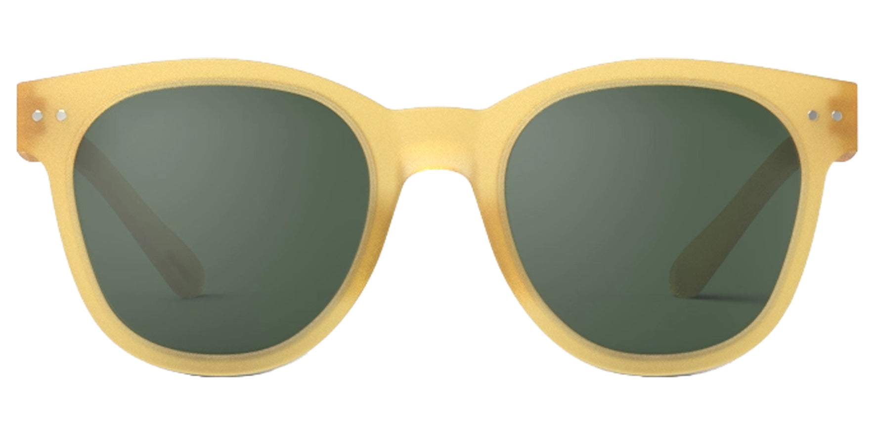Izipizi Sun #N Yellow Honey Soft Square Sunglasses SLMSNC13500 Green Lens 149mm