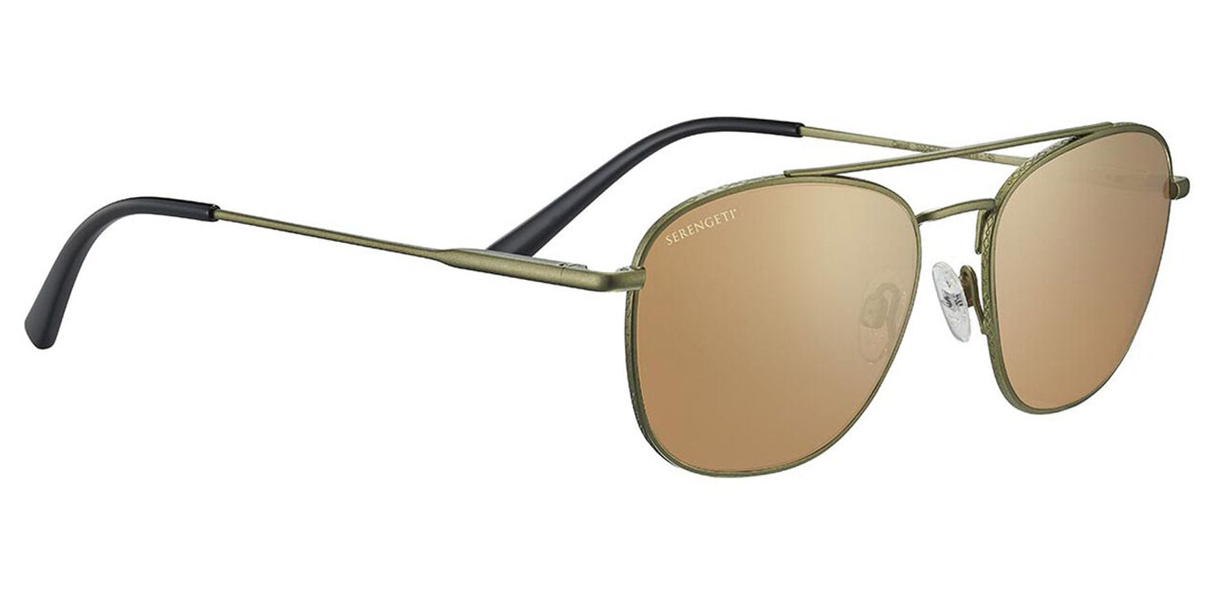 Serengeti Carroll Matte Khaki Square Sunglasses SS542003 Mineral Polarized Drivers Gold Photochromic Lens 53mm