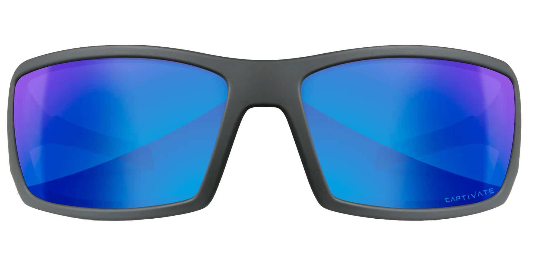 Wiley X Twisted Matte Grey Wraparound Sunglasses SSTWI09 CAPTIVATE™ Polarized Blue Mirror Lens 65mm