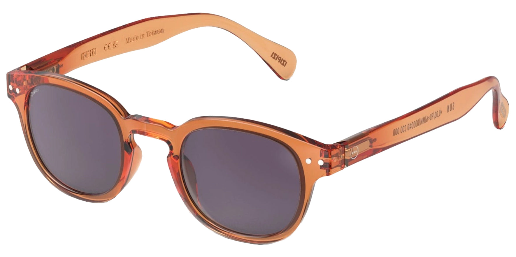 Izipizi Sun #C Orange Smash Rounded-Square Sunglasses SUN0326301X00 Purple Lens 137mm