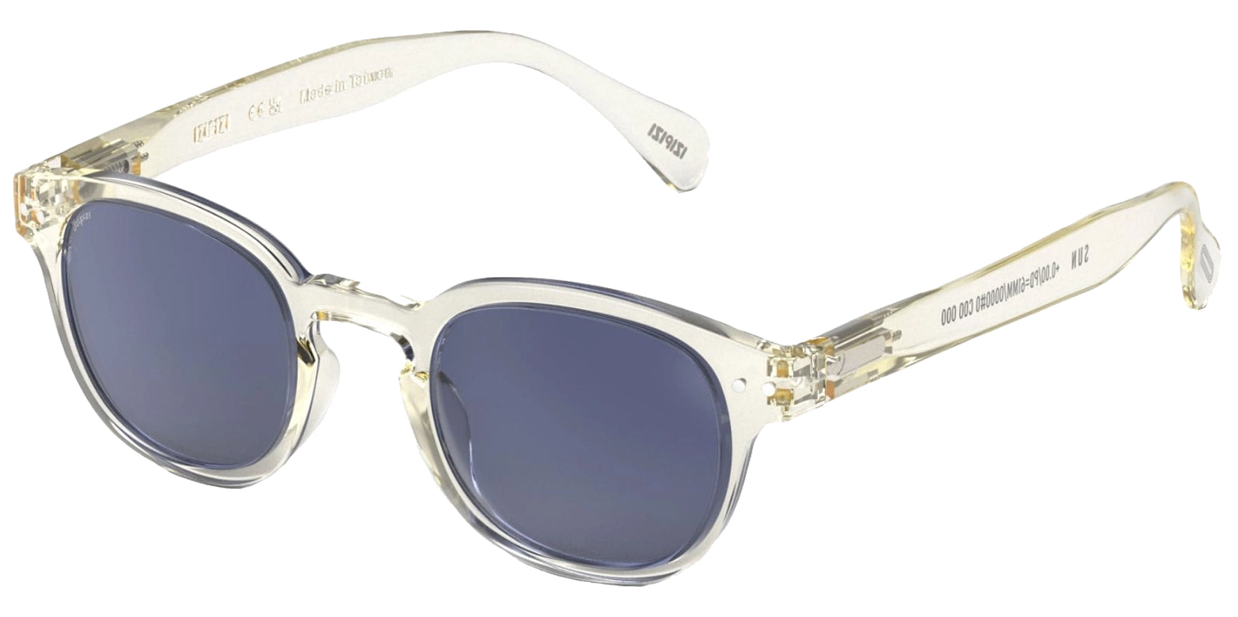 Izipizi Sun #C Active Yellow Rounded-Square Sunglasses SUN0326501X00 Blue Lens 137mm