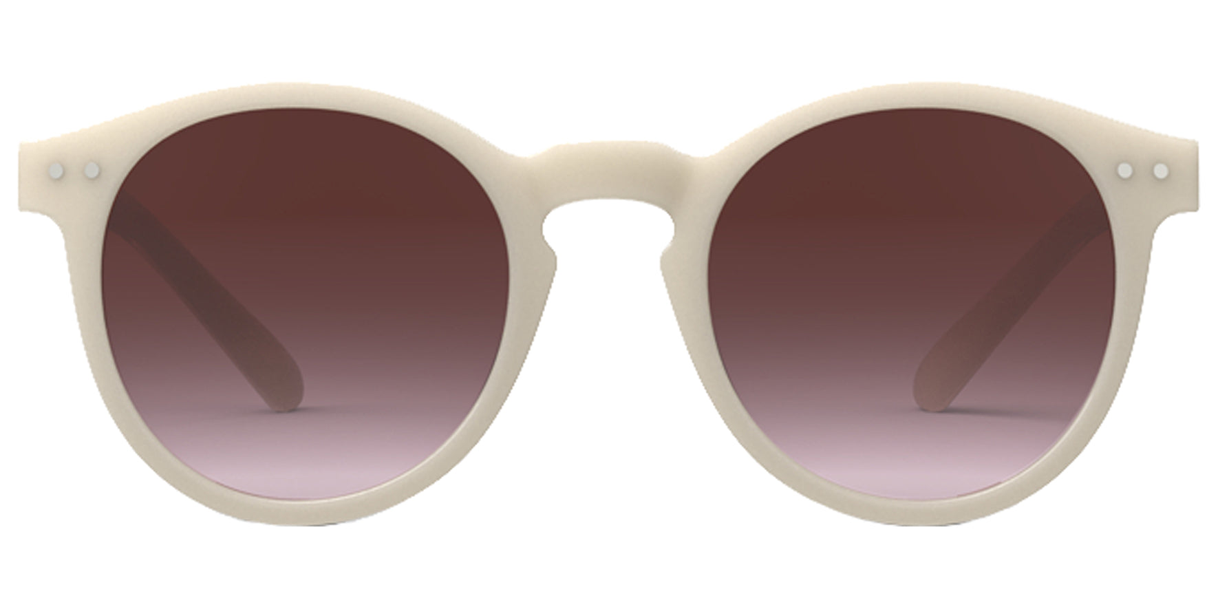 Izipizi Sun #M Vintage Cream Round Sunglasses SUN1323401X00 Violet Gradient Lens 149mm