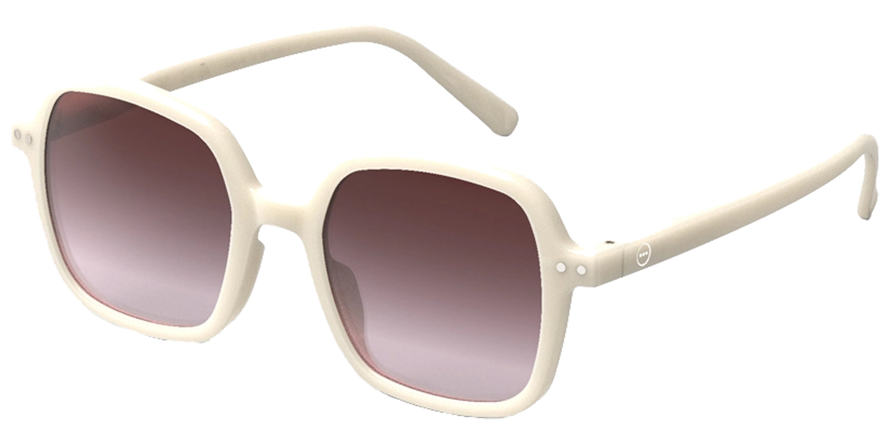 Izipizi Sun #Office Vintage Cream Women Oversized Square Sunglasses SUN1623401X00 Purple Gradient Lens 147mm