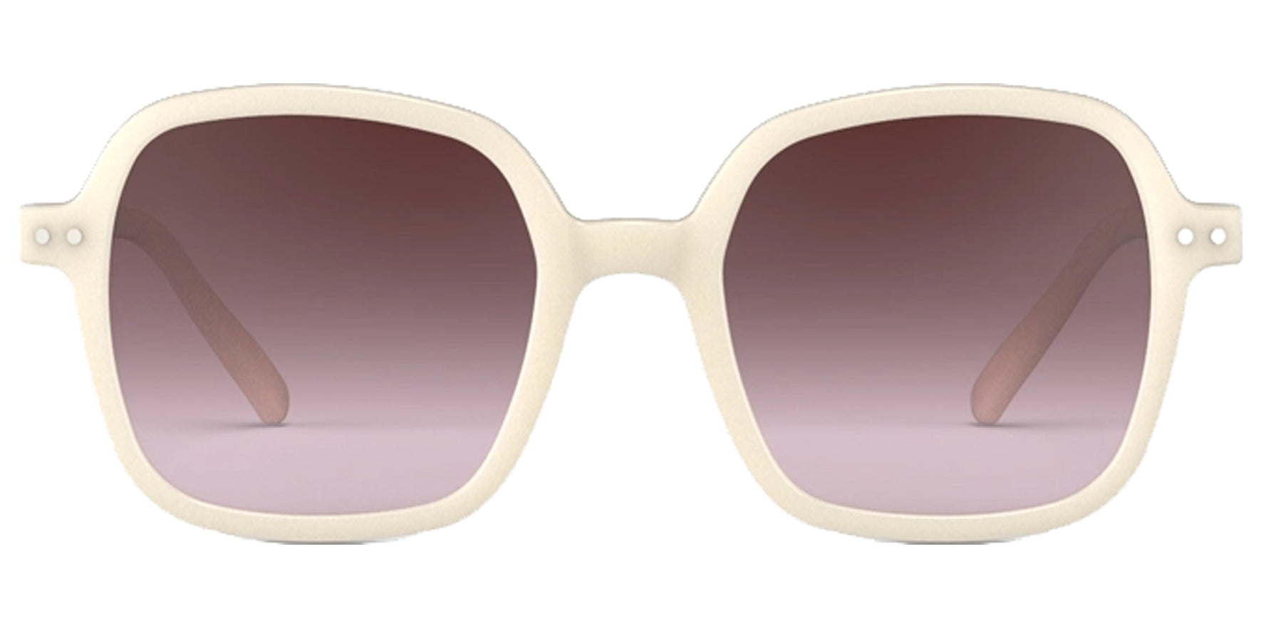 Izipizi Sun #Office Vintage Cream Women Oversized Square Sunglasses SUN1623401X00 Purple Gradient Lens 147mm