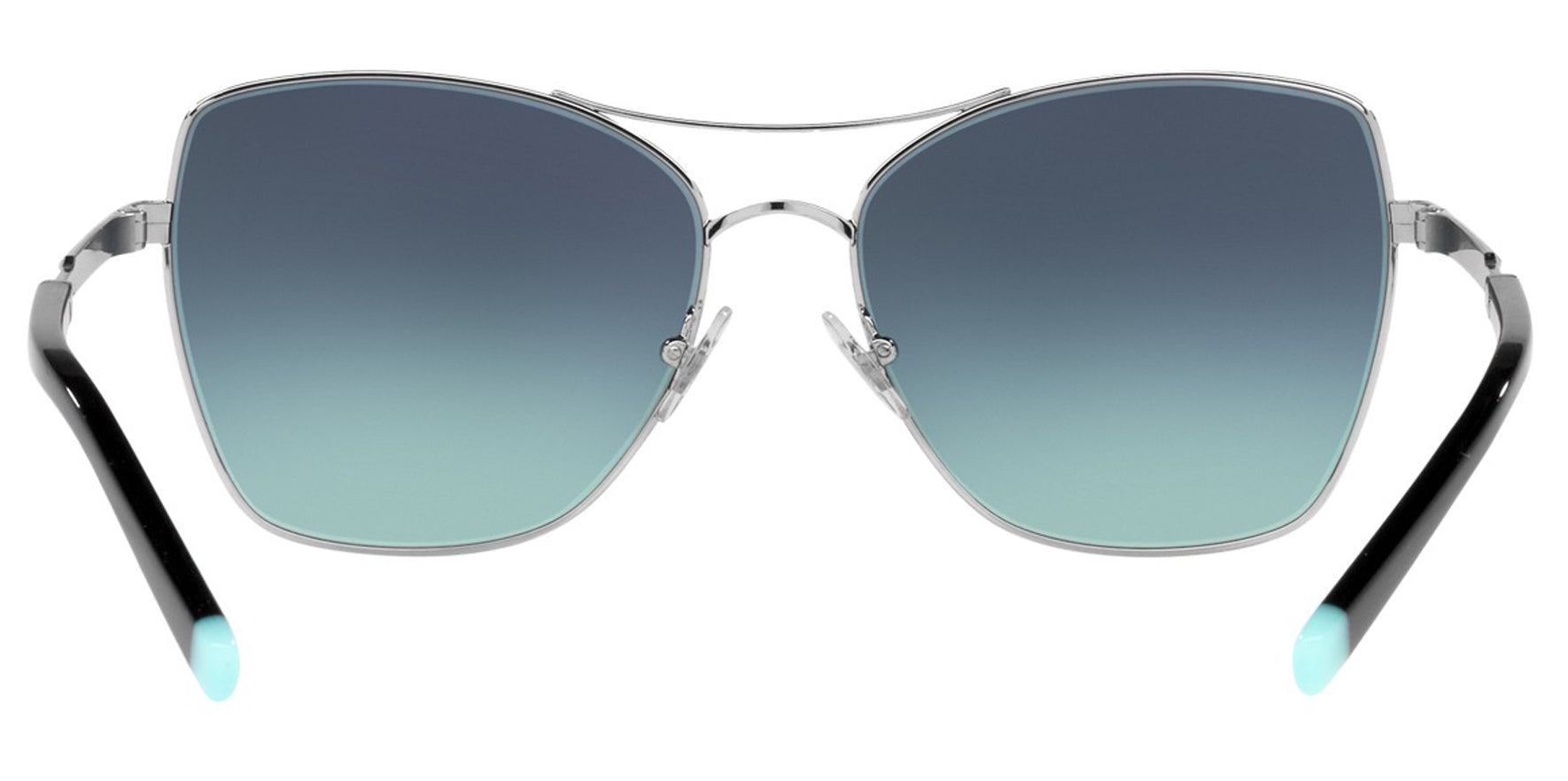 Tiffany & Co. Women Silver-Tone Geometric Square Sunglasses TF3084-60019S Azure Gradient Blue Lens 59mm