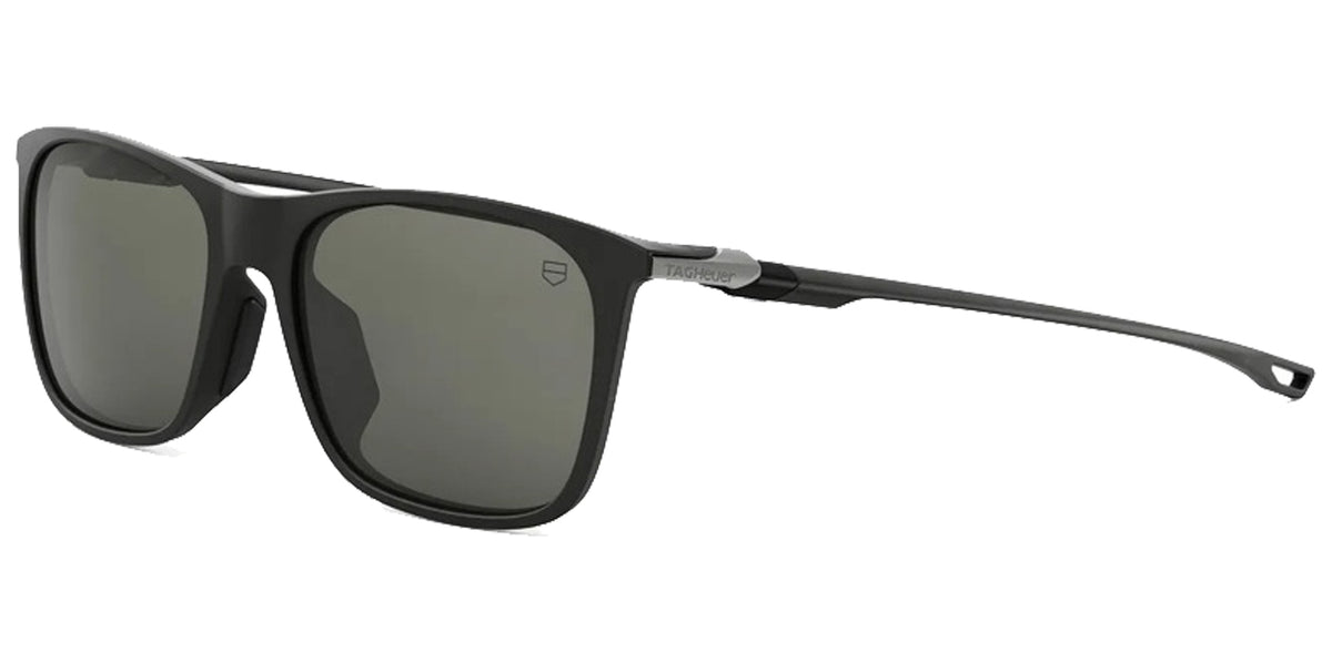 Tag Heuer Men Black Square Sunglasses TH40037I-5505A Grey Lens 55mm