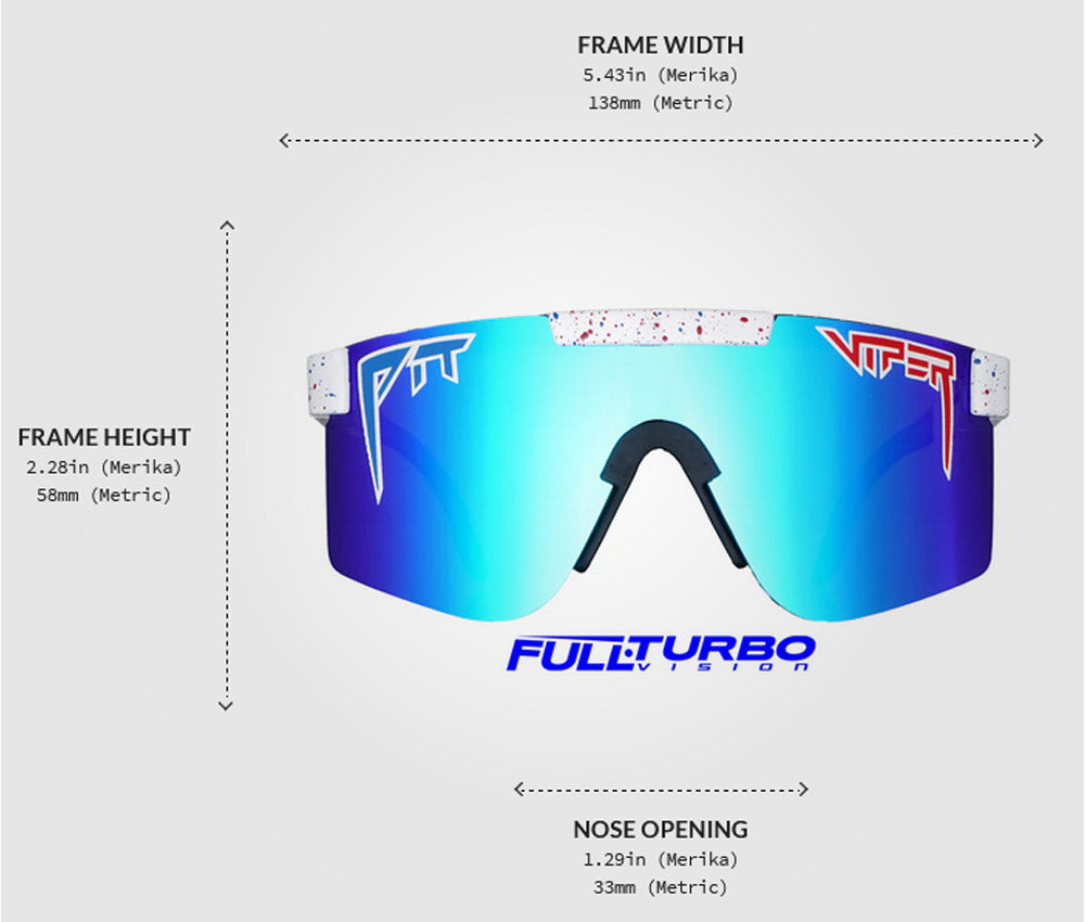 Pit Viper The Absolute Freedom/Merika Narrow Original White and Blue Splatter Wrap Sunglasses THE-ABSOLUTE-FREEDOM Blue Polarized Lens