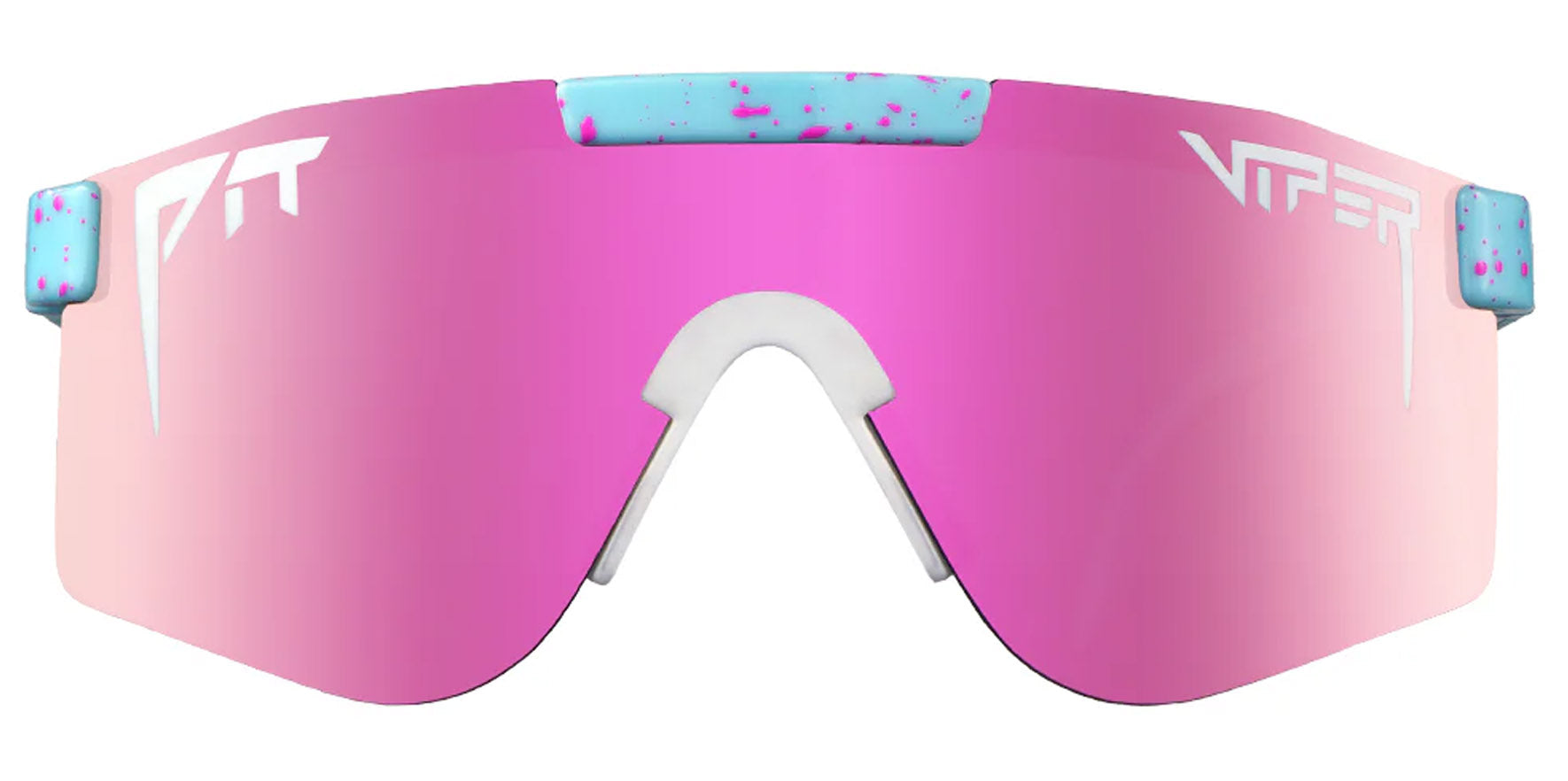 Pit Viper The Gobby Double Wides Original Light Blue Wrap Sunglasses THE-GOBBY-POLARIZED-DOUBLE-WIDE Pink Polarized Lens