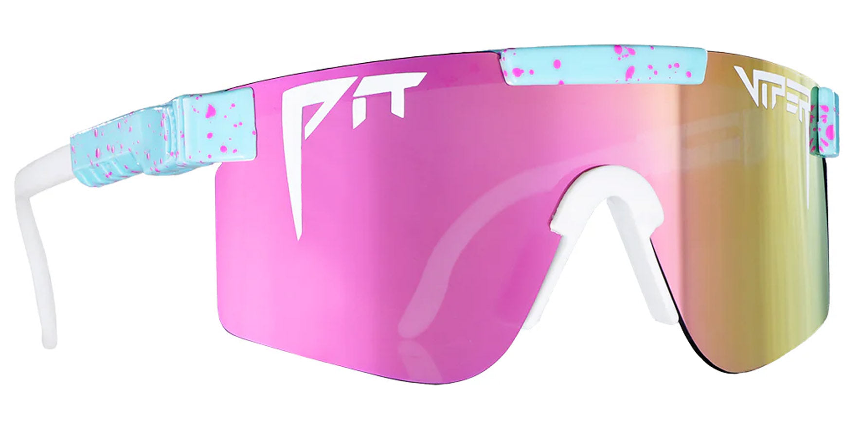 Pit Viper The Gobby Narrow Original Light Blue Wrap Sunglasses THE-GOBBY-POLARIZED Pink Polarized Lens