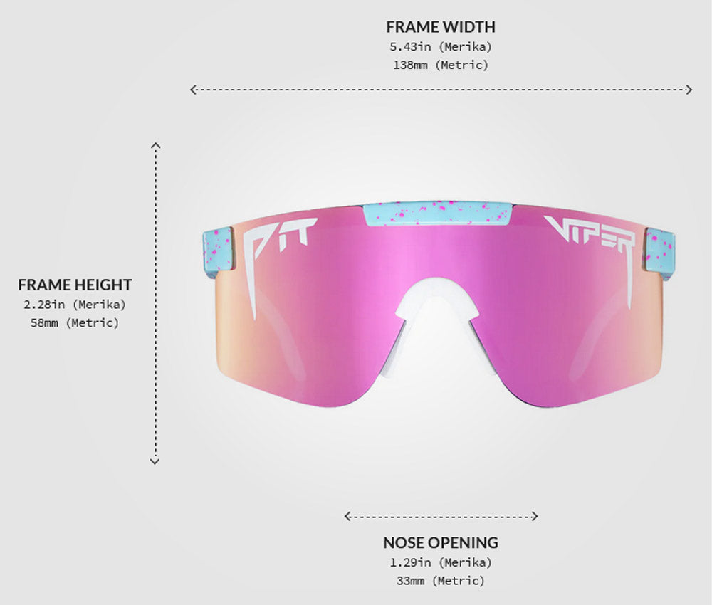 Pit Viper The Gobby Narrow Original Light Blue Wrap Sunglasses THE-GOBBY-POLARIZED Pink Polarized Lens