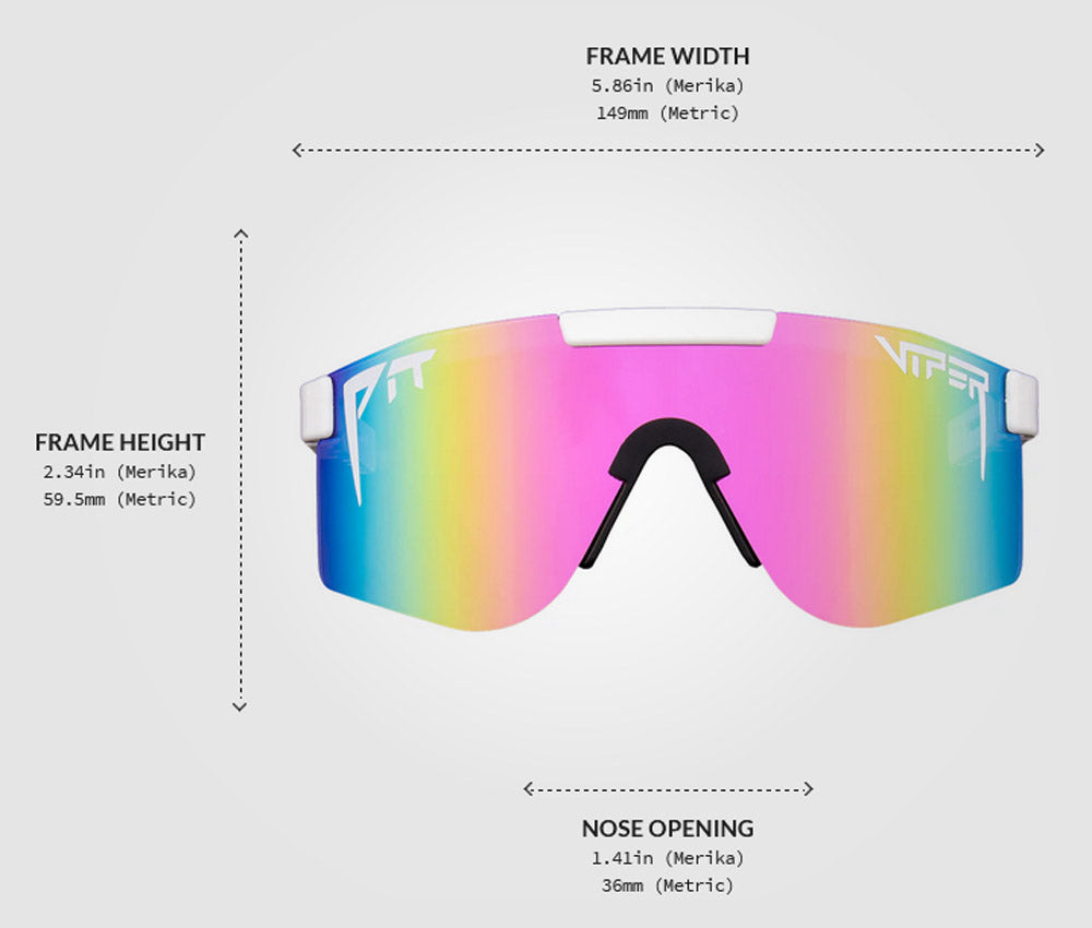 Pit Viper The Miami Nights Double Wides Original White Wrap Sunglasses THE-MIAMI-NIGHTS-DOUBLE-WIDE Pink Fade Lens