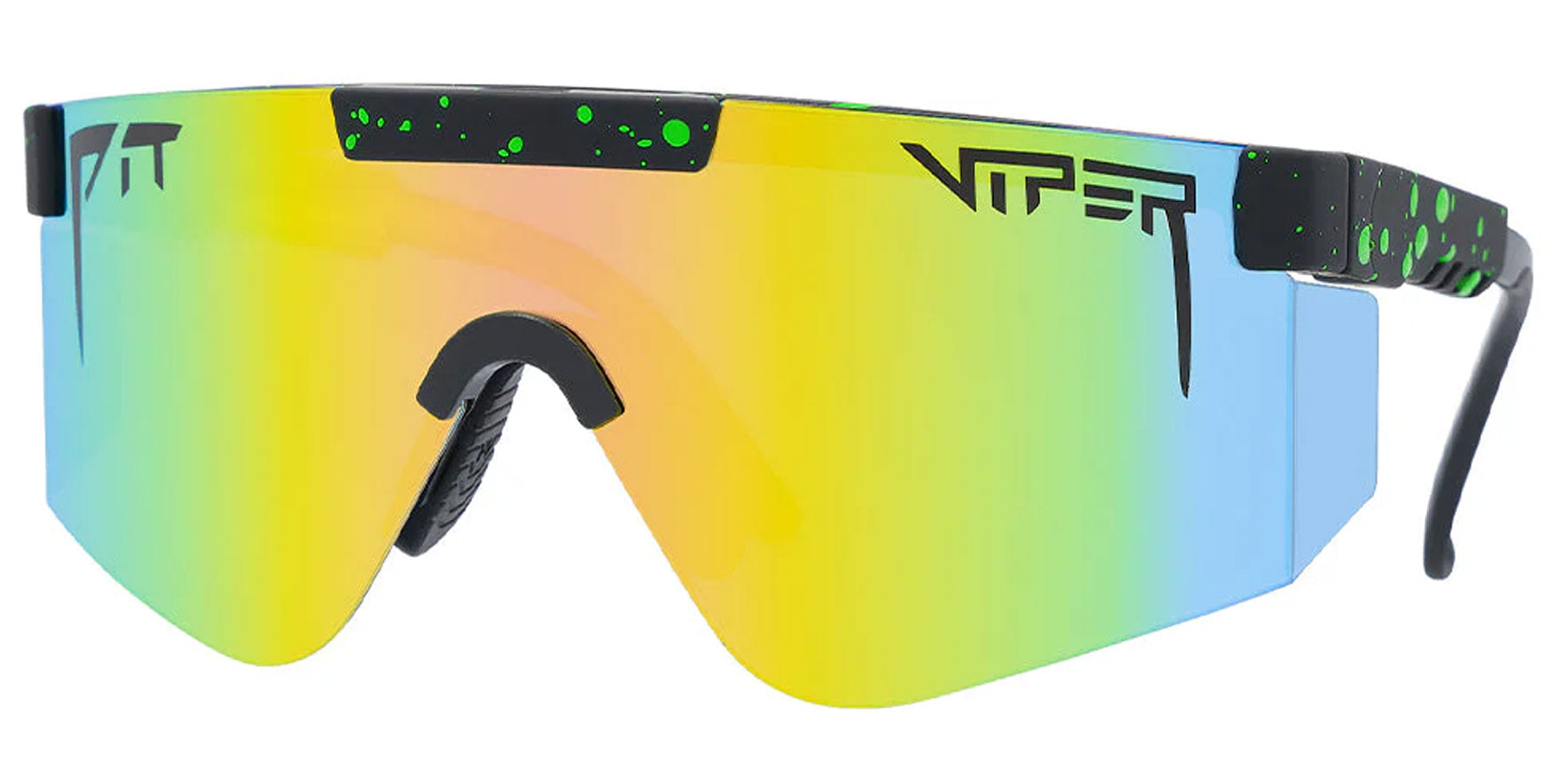 Pit Viper The Monster Bull 2000 Black and Green Splatter Shield Sunglasses THE-MONSTER-BULL-2POINT0 Z87+ Orange Lens