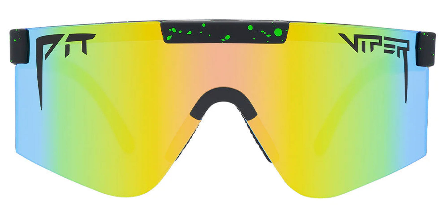 Pit Viper The Monster Bull 2000 Black and Green Splatter Shield Sunglasses THE-MONSTER-BULL-2POINT0 Z87+ Orange Lens