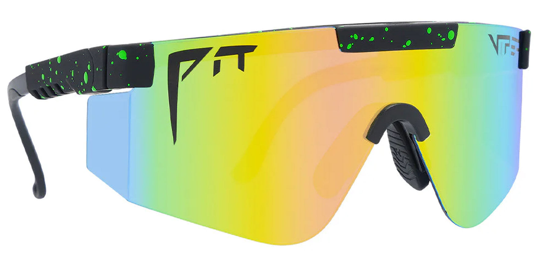 Pit Viper The Monster Bull 2000 Black and Green Splatter Shield Sunglasses THE-MONSTER-BULL-2POINT0 Z87+ Orange Lens