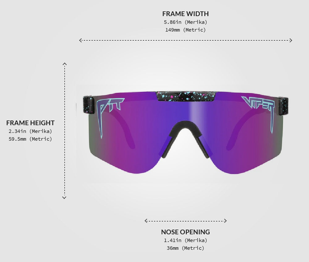 Pit Viper The Nightfall Double Wides Original Black Pink Splatter Wrap Sunglasses THE-NIGHT-FALL-POLARIZED-DOUBLE-WIDE Purple Polarized Lens