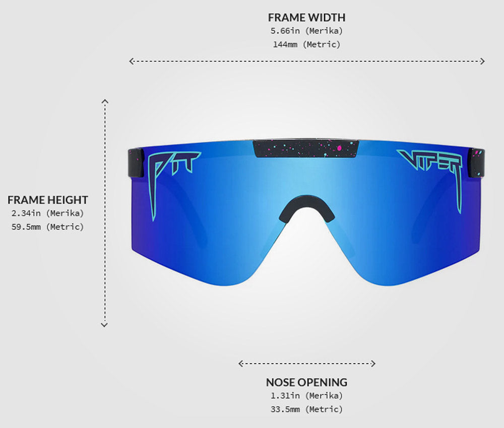 Pit Viper The Hail Sagan 2000 Black with Blue and Red Splatter Shield Sunglasses THE-SAGANS-2.0 Z87+ Blue Lens