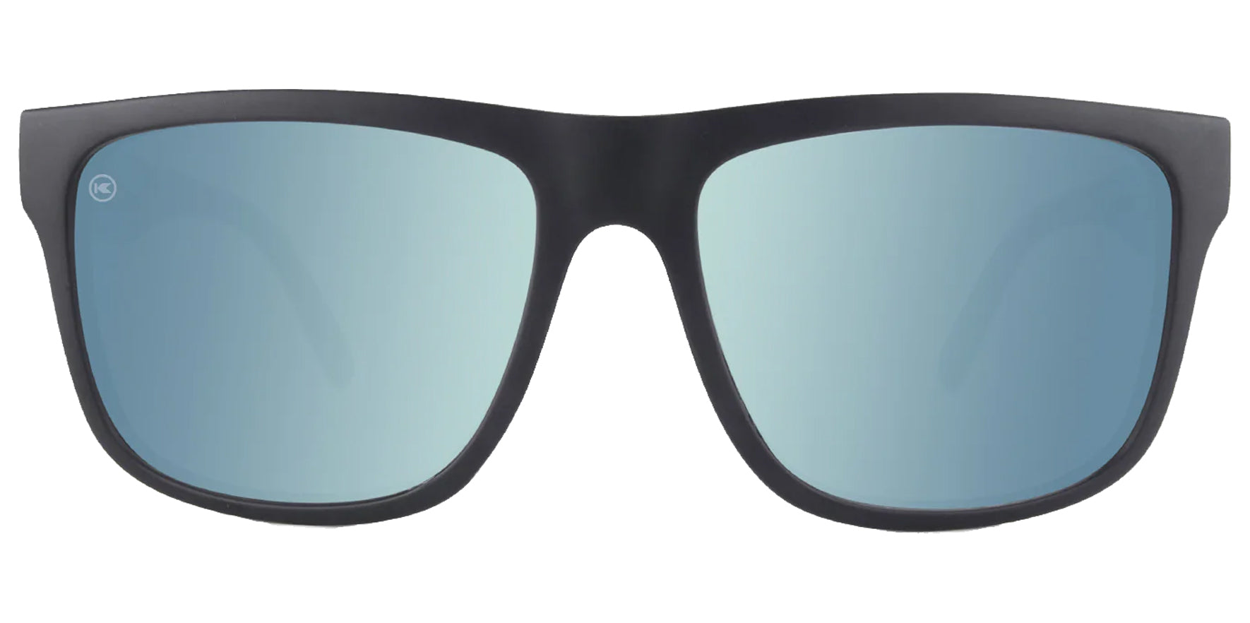 Knockaround Torrey Pines Matte Black Square Sunglasses TPSB3080 Sky Blue Polarized Lens 58mm