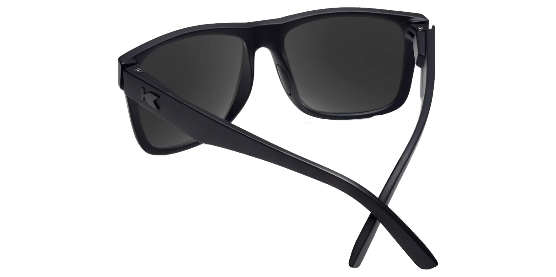 Knockaround Torrey Pines Matte Black Square Sunglasses TPSK3080 Polarized Smoke Lens 58mm