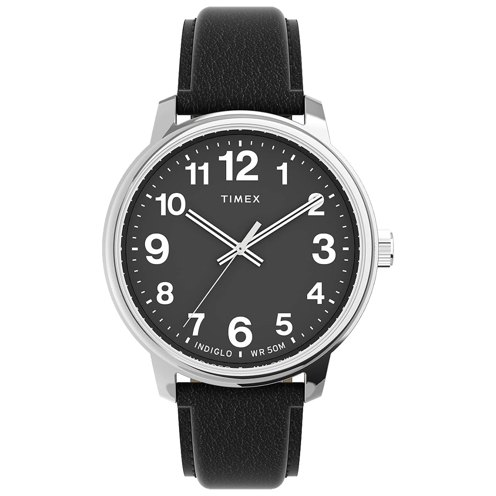 Timex Easy Reader Men's Silver-Tone Brass Watch, Round 43mm Case - TW2V214009J
