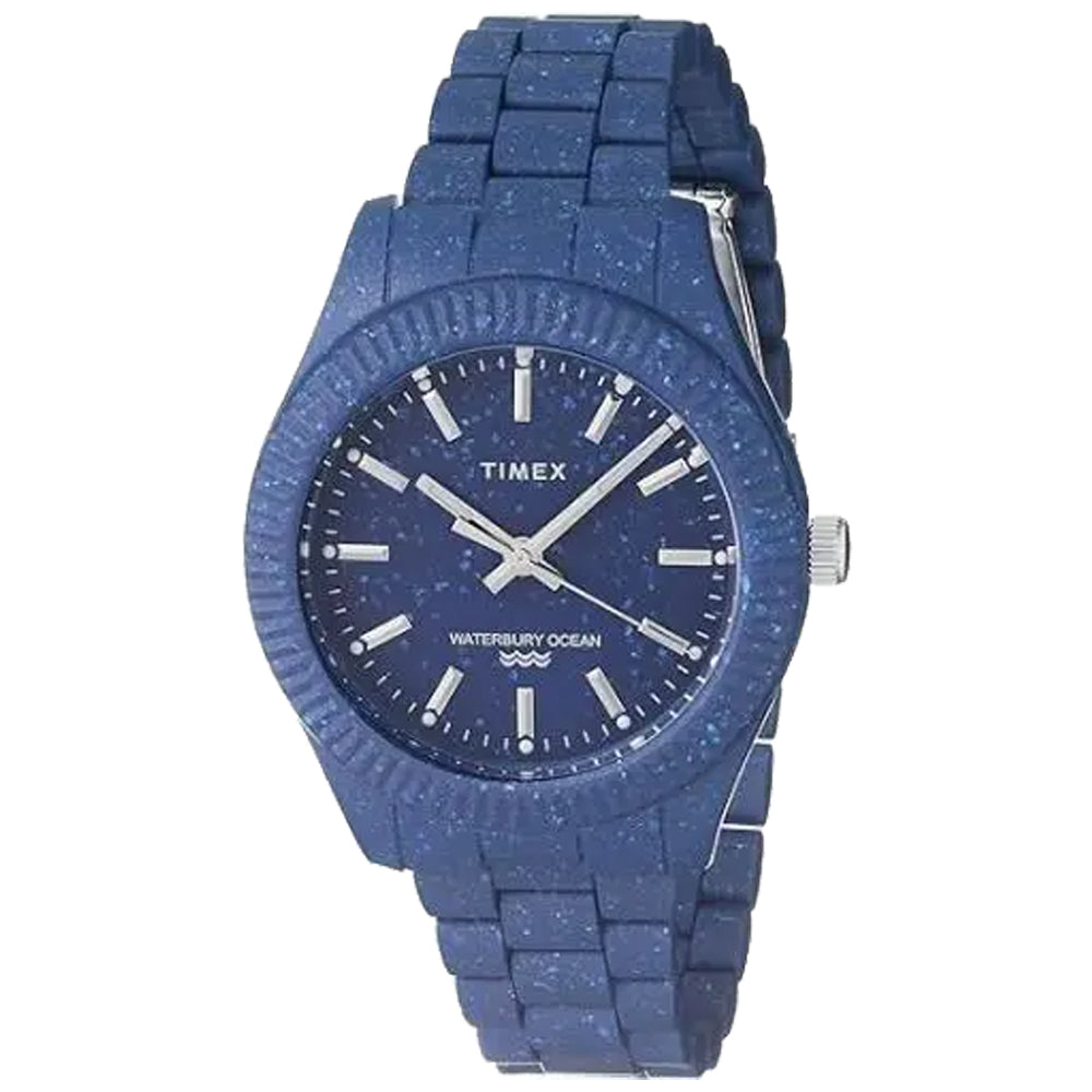 Timex Legacy Ocean Men's Dark Blue Recycled Plastic Watch, Round 42mm Case - TW2V37400JR