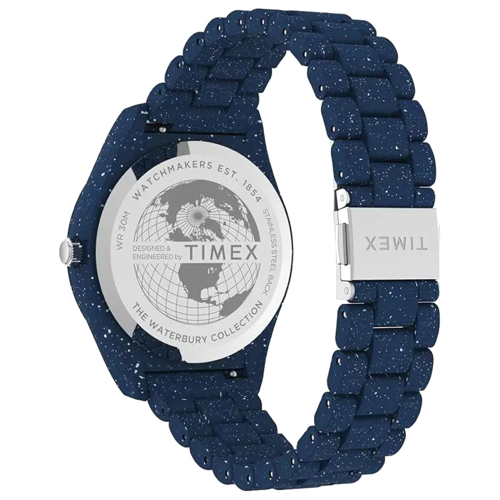 Timex Legacy Ocean Men's Dark Blue Recycled Plastic Watch, Round 42mm Case - TW2V37400JR