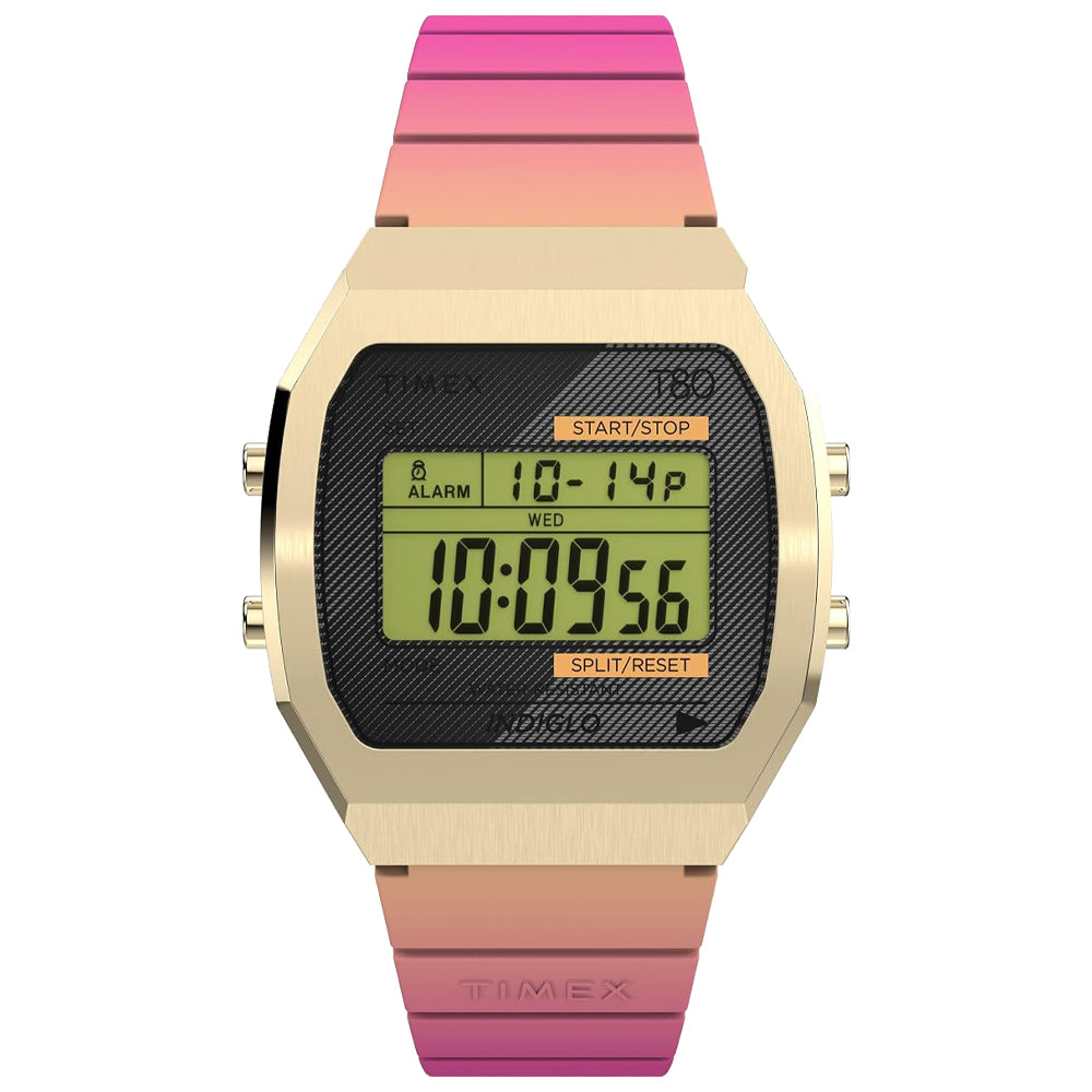 Timex T80 Women's Gold-Tone Stainless Steel Watch, Square/Tonneau 36mm Case - TW2V74400YB
