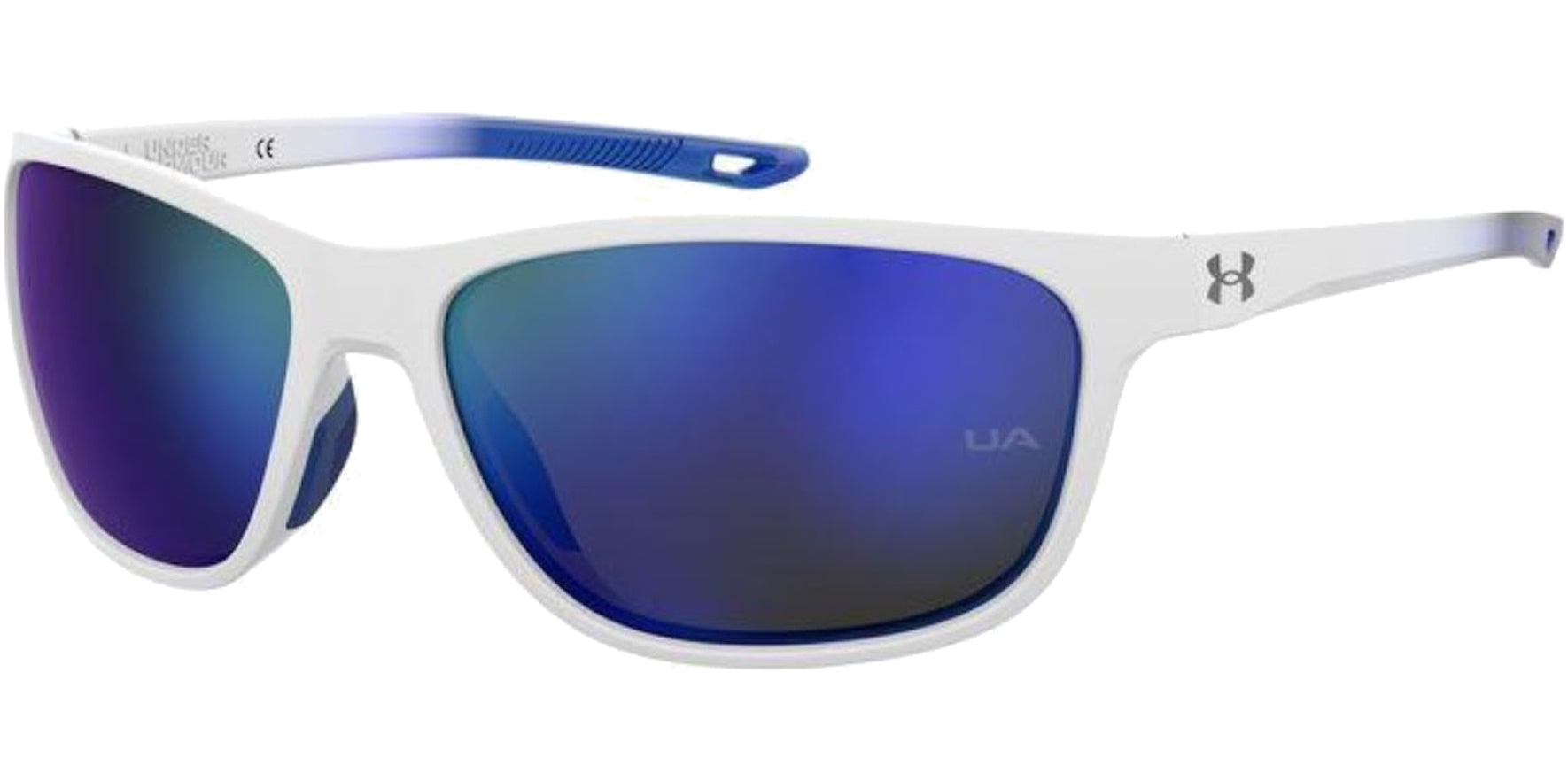 Under Armour Undeniable Kid White Blue Wrap-around Sunglasses 0YO6-Z0 Blue Multi-layer Lens 60mm