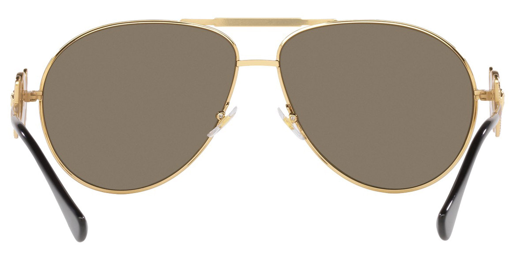 Versace Gold-Tone Oversize Aviator Sunglasses VE2249-10027P Brown Mirrored Gold Lens 65mm - Made in Italy