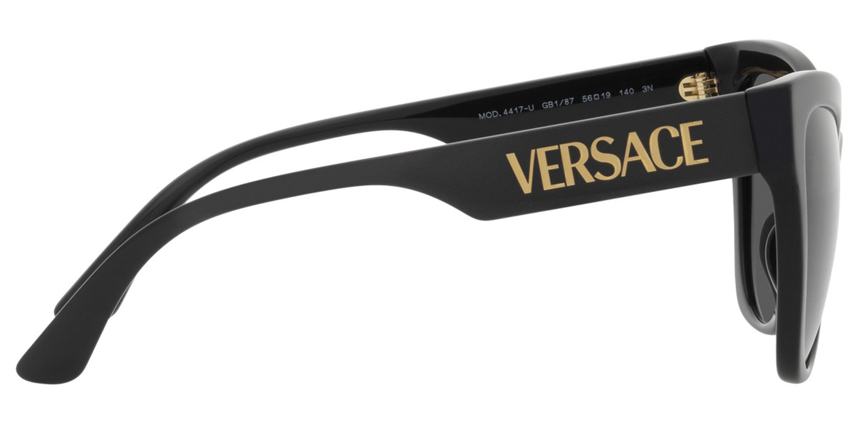 Versace Women Black Cat Eye Sunglasses VE4417U-GB187 Dark Gray Lens 56mm