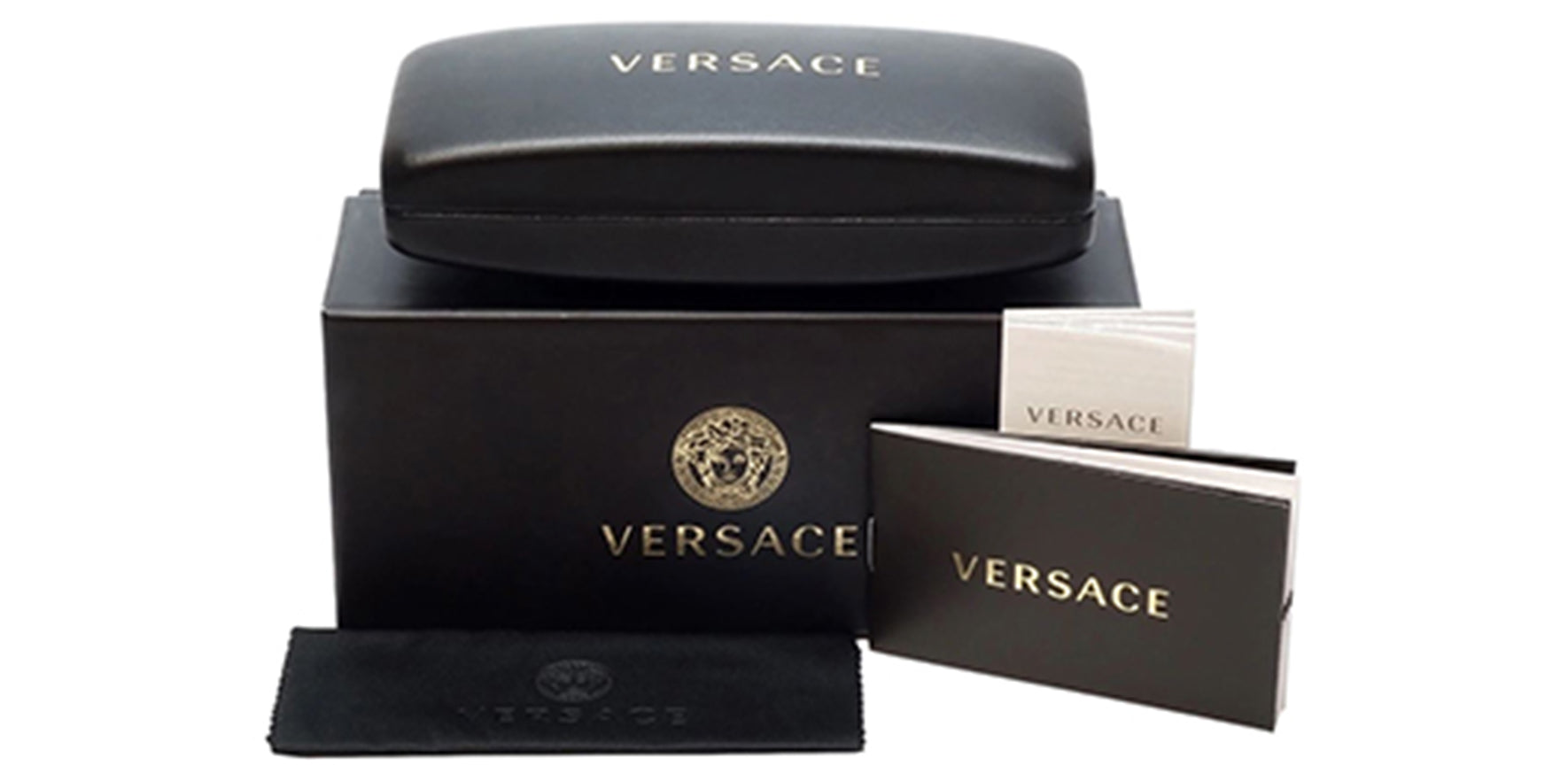 Versace Women White Geometric Rectangle w/ Medusa Temples Sunglasses VE4425U-543887 Dark Grey Lens 54mm