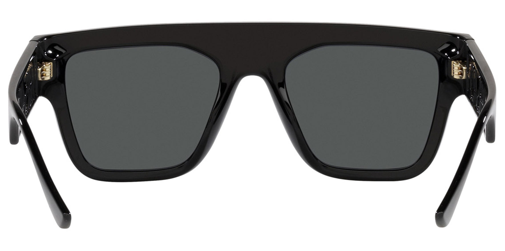 Versace Men Black Flat-Top Square w/ Cutaway Branding Sunglasses VE4430U-GB187 Dark Grey Lens 53mm