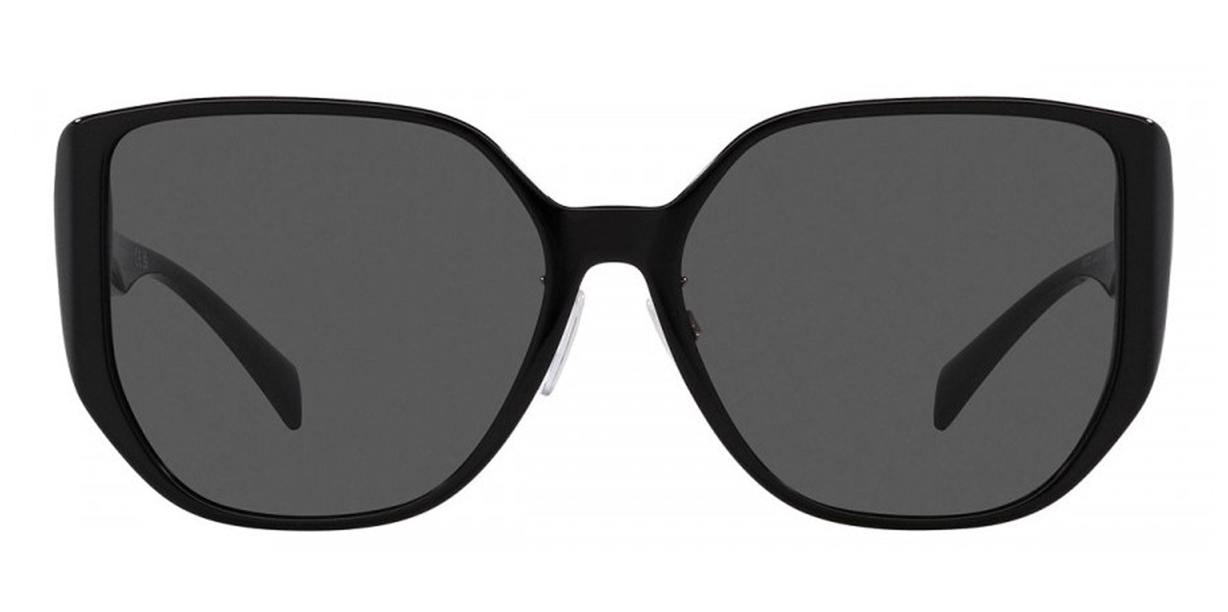 Versace Women Shiny Black Butterfly Sunglasses VE4449D-GB187 Dark Grey Lens 58mm - Made in Italy