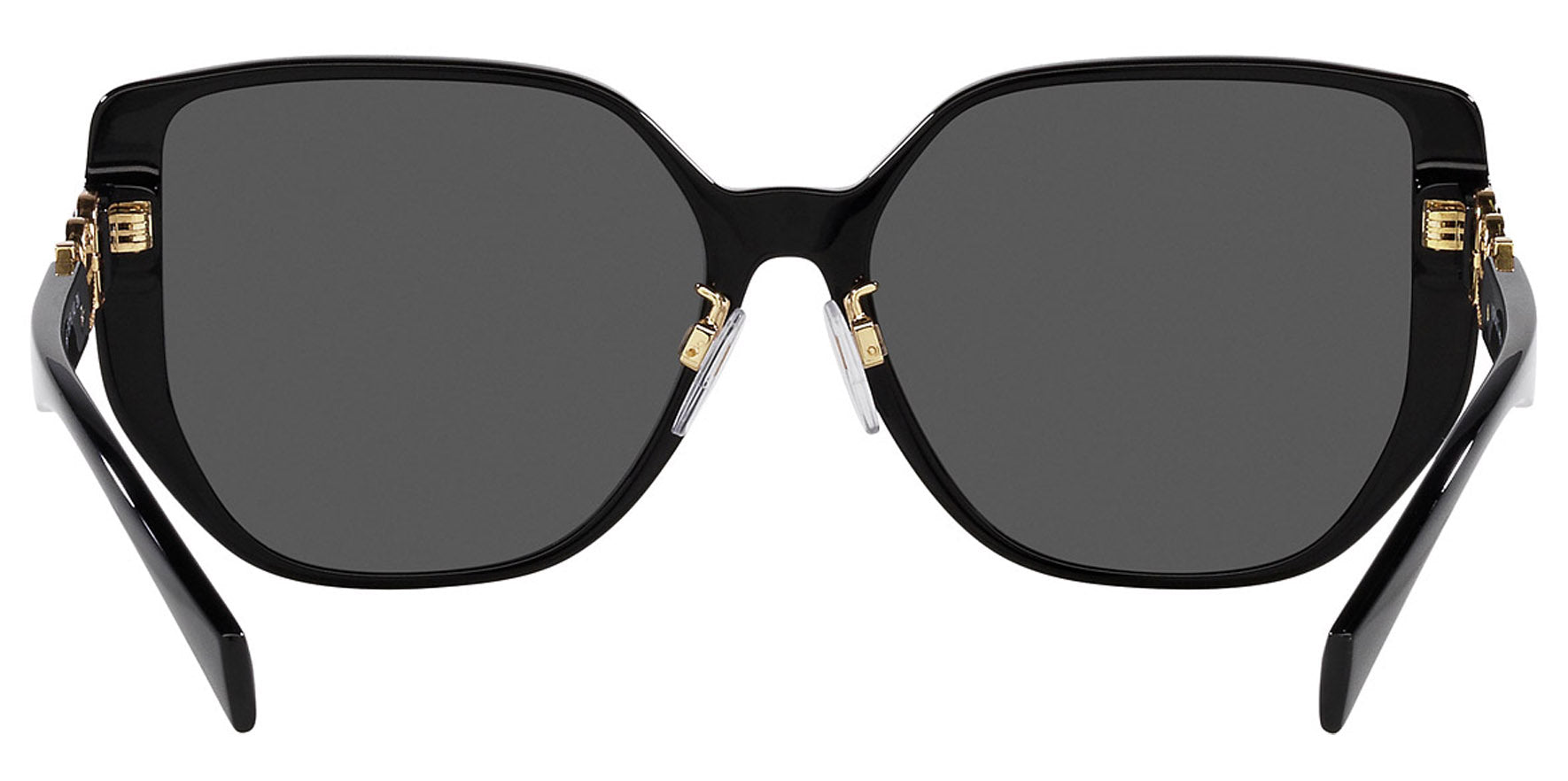 Versace Women Shiny Black Butterfly Sunglasses VE4449D-GB187 Dark Grey Lens 58mm - Made in Italy