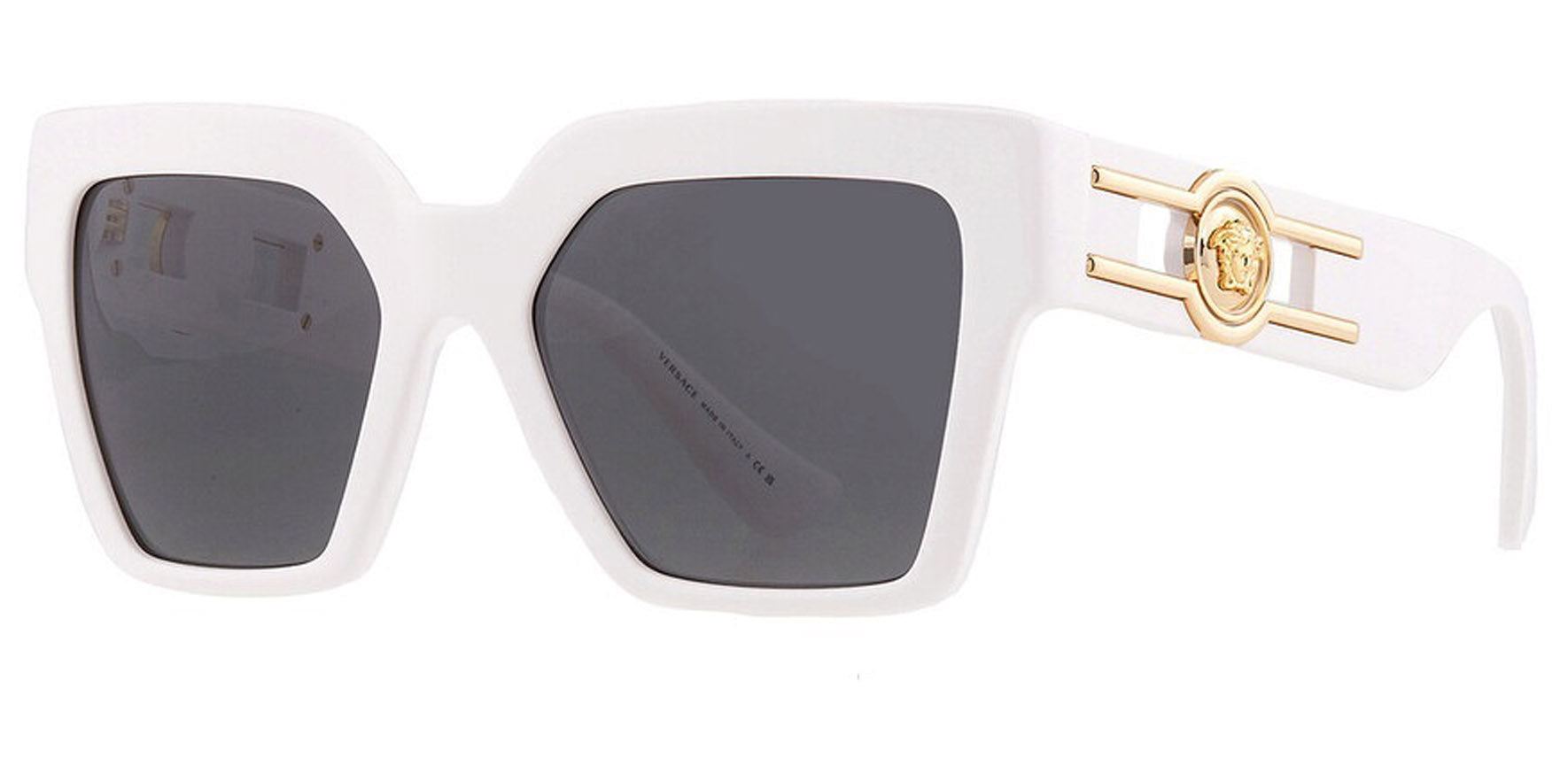 Versace Women White Butterfly Sunglasses VE4458-31487 Dark Grey Lens 54mm