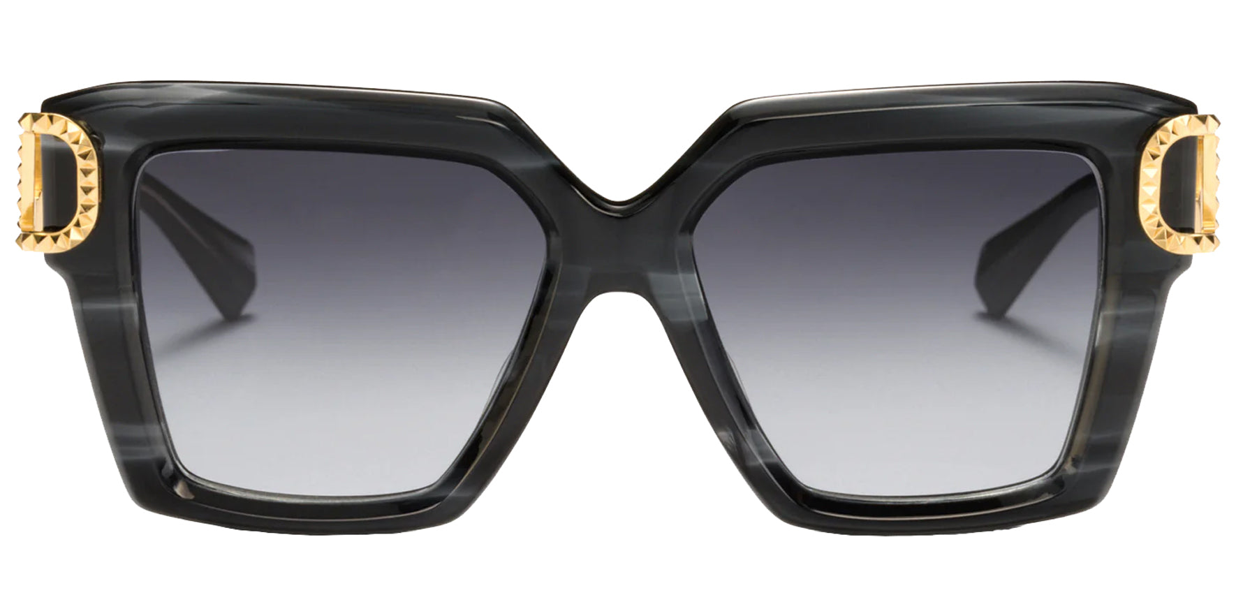Valentino V-Uno Women Translucent Black Swirl Butterfly Sunglasses VLS-107A Grey Gradient Lens 55mm