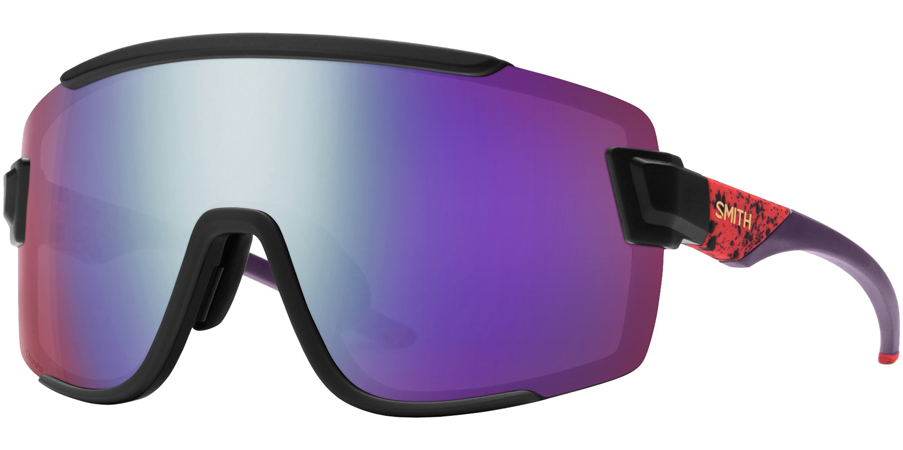 Smith Optics Wildcat Men Matte Wild Child Shield Sunglasses 201516H1T99DI ChromaPop Violet Mirrored Lens 140mm