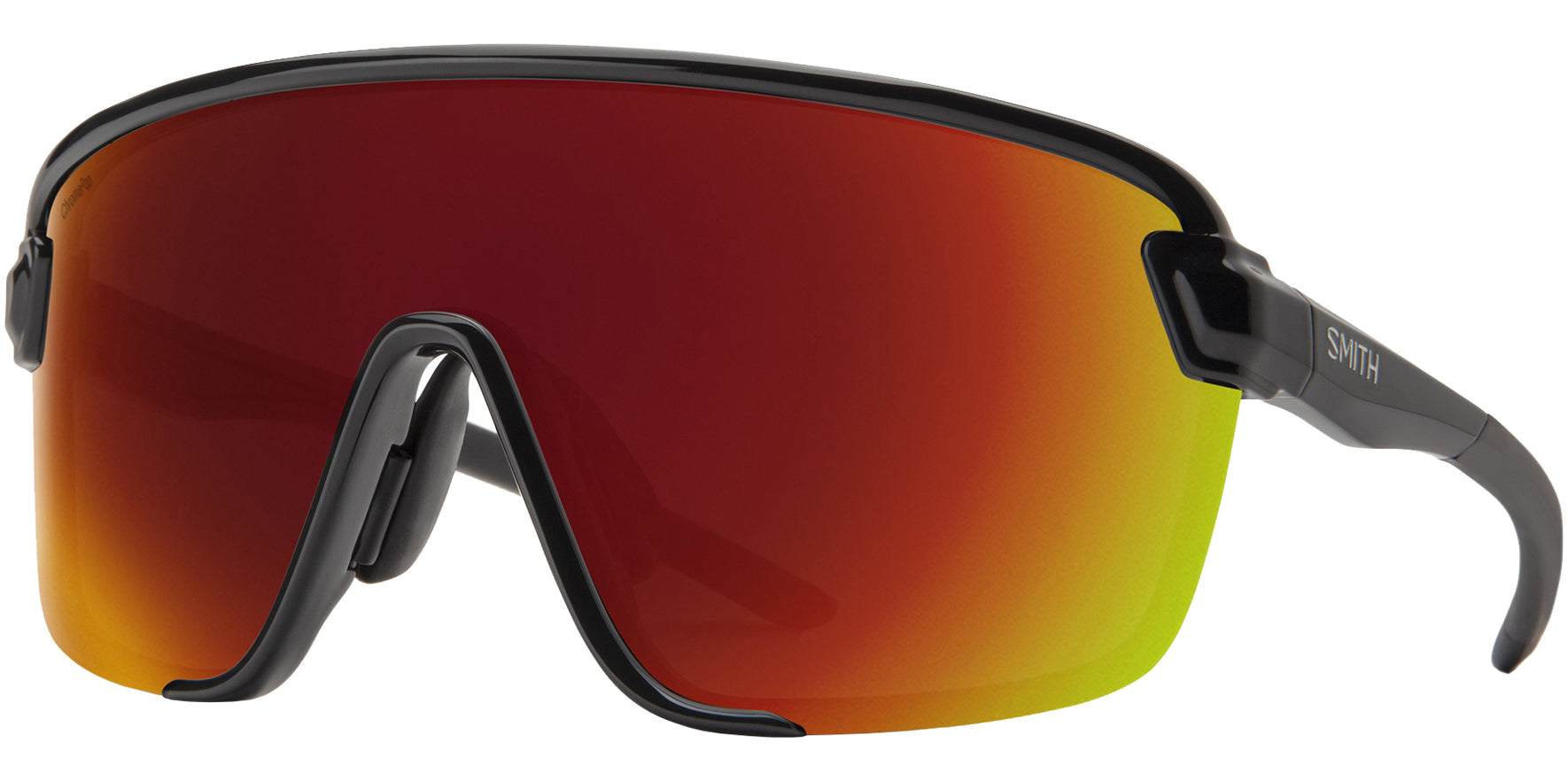 Smith Optics Bobcat Black Shield Sunglasses 20492780799X6 ChromaPop Red Mirrored Lens 135mm