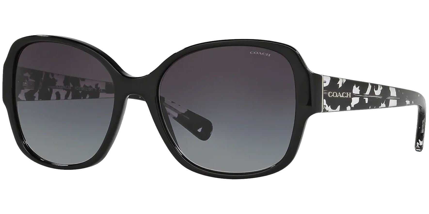 Coach Women Black Square Butterfly Sunglasses HC8166-534811 Grey Gradient Lens 58mm