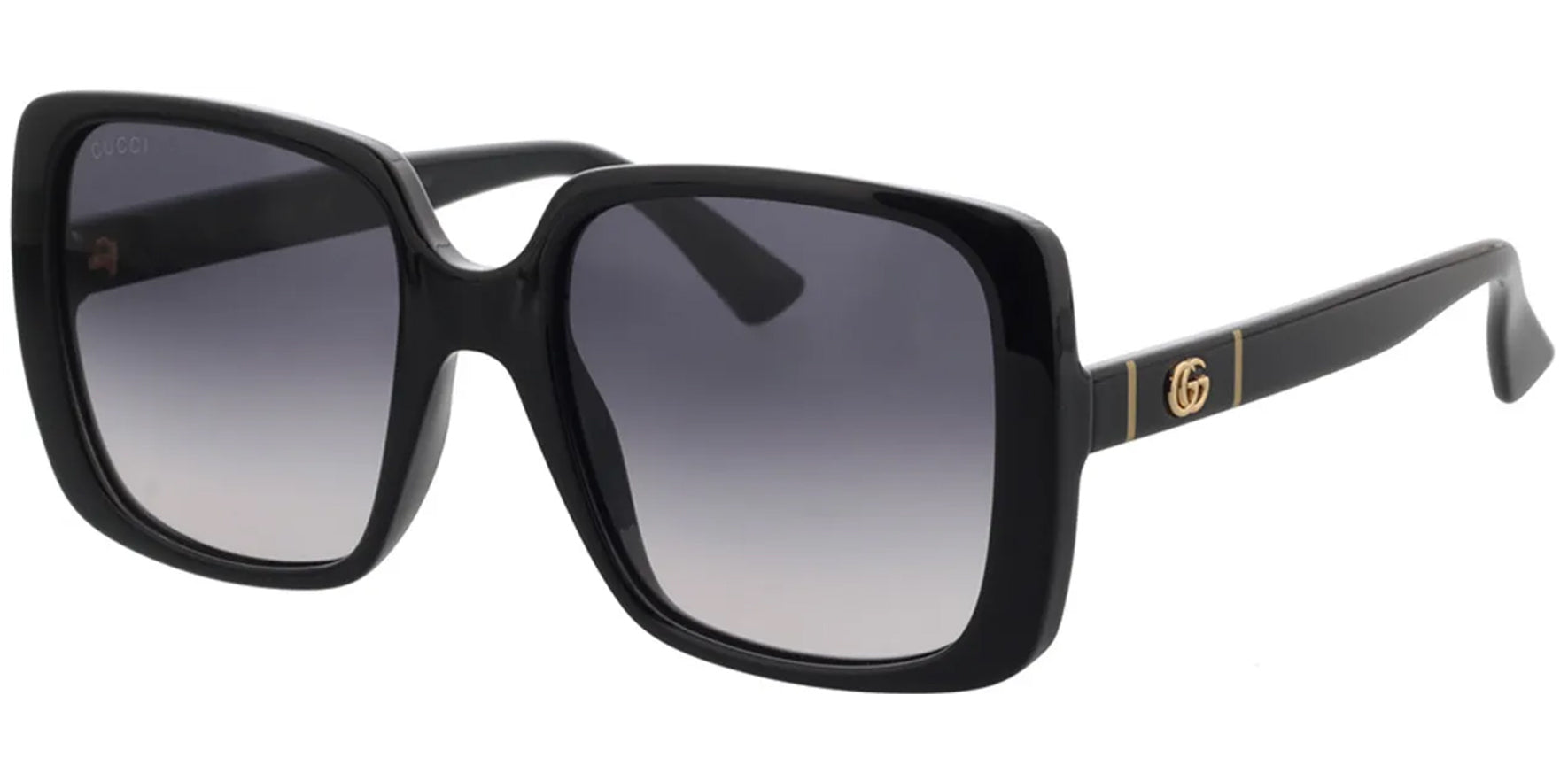 Gucci Lines Women Black Squared Butterfly Sunglasses GG0632S-001 Grey Gradient Lens 56mm