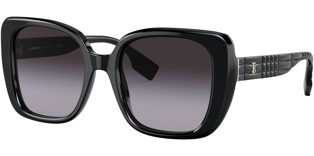 New Burberry Sunglasses Black Square Checkered Arms Womens 49mm BURBERRY Burberry BE4389 -Joni Sunglasses | FramesDirect.com main image 3