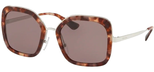 Prada Catwalk Women Pink Havana Square Butterfly Sunglasses PR57US-UE06X1 Purple Brown Lens 54mm