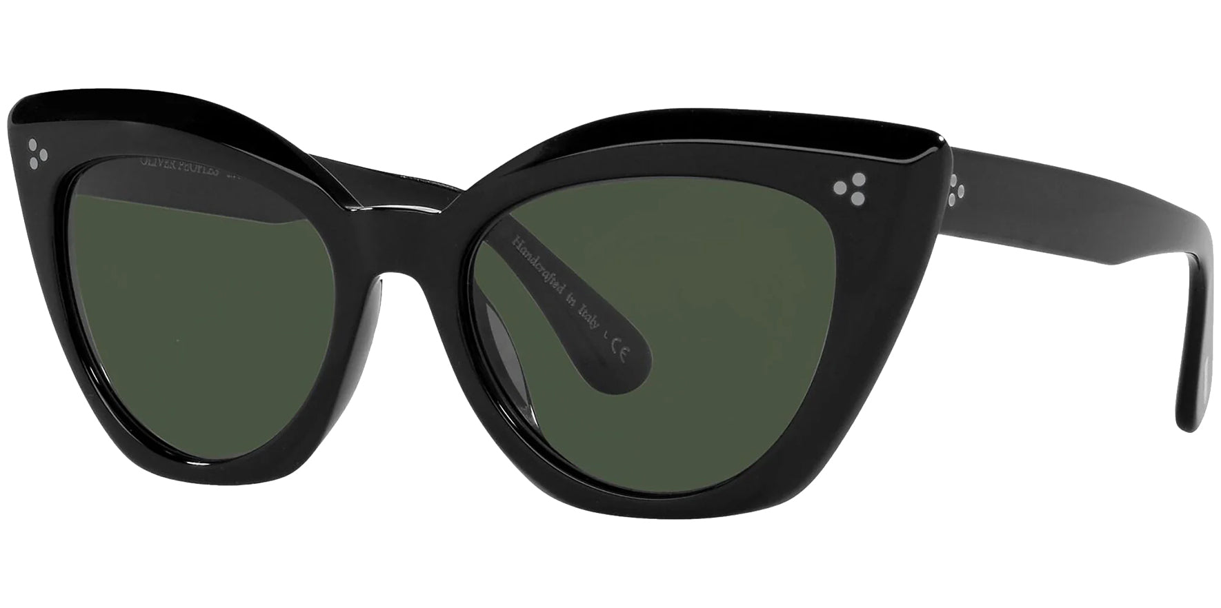 Oliver Peoples Laiya Women Black Square Cat Eye Sunglasses OV5452SU-10059A G-15 Polarized Lens 55mm