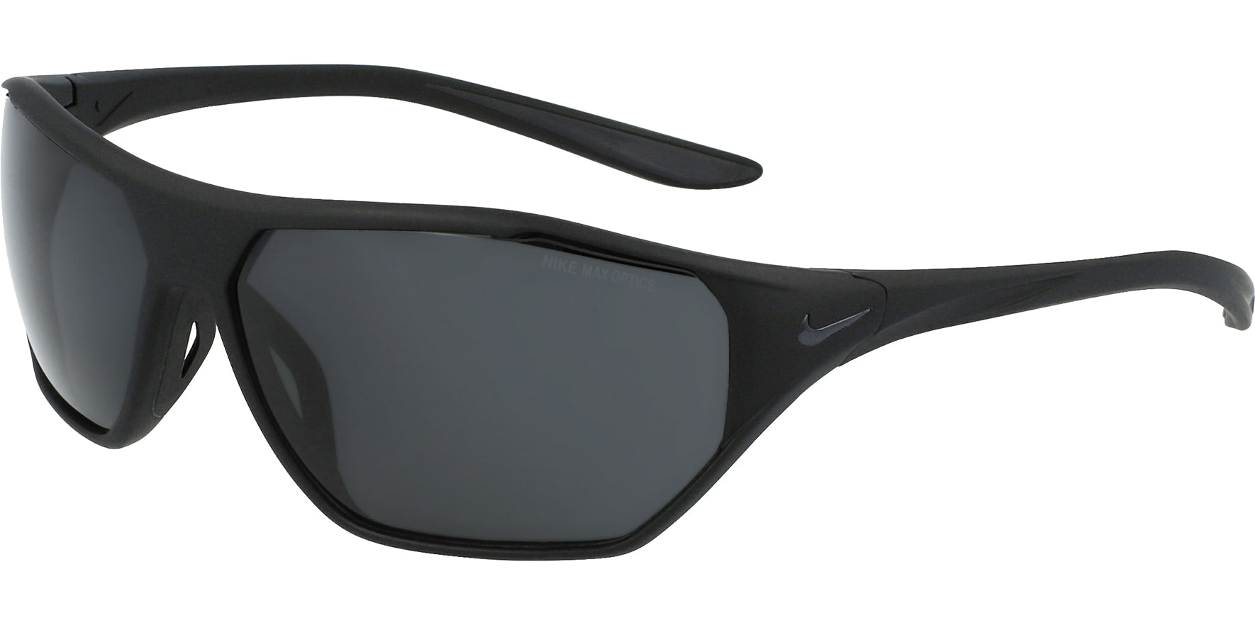 Nike Aero Drift Matte Black Modified Rectangle Sunglasses DQ0811-010 Dark Grey Lens 65mm