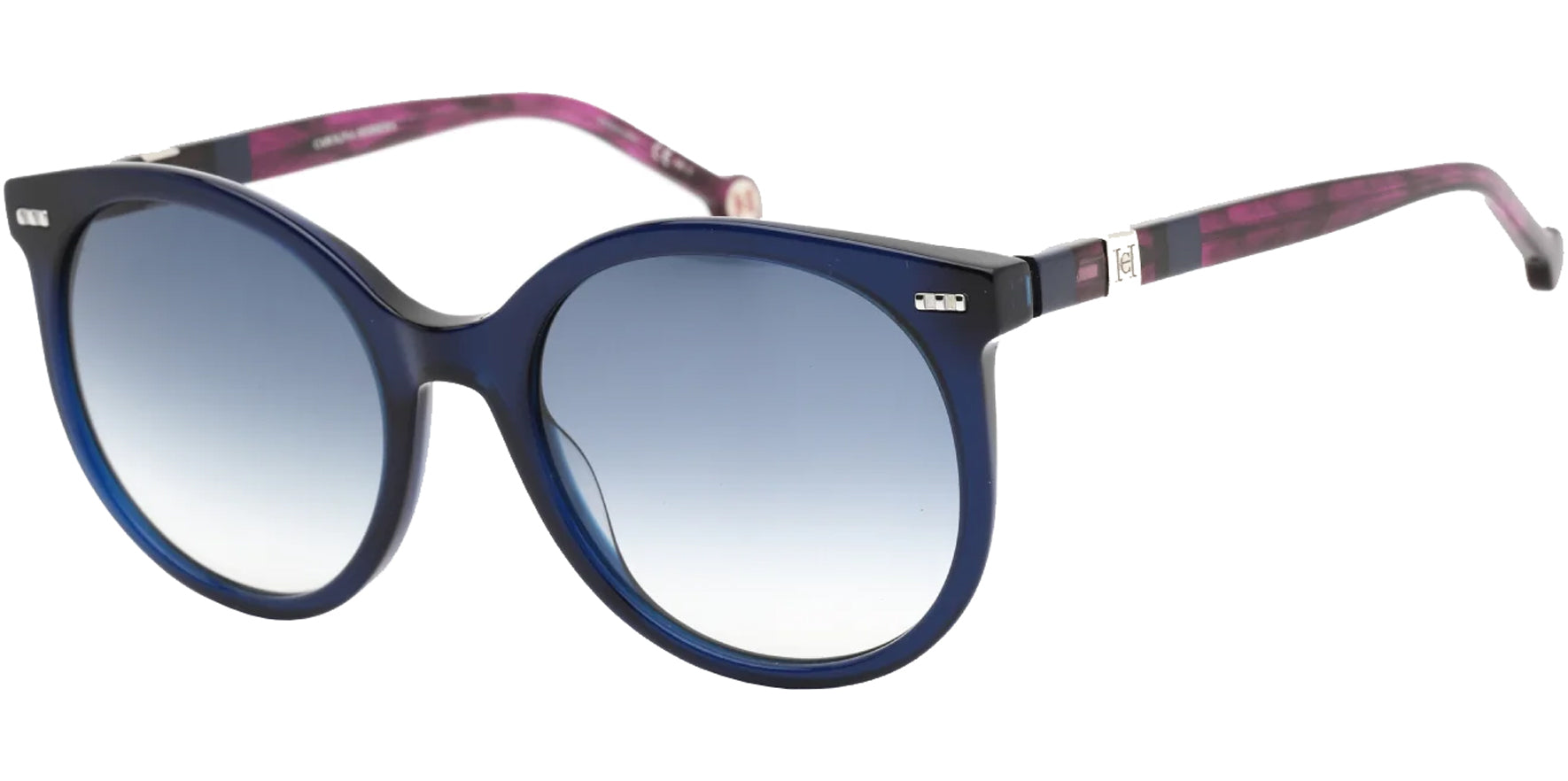 Carolina Herrera Women Blue Violet Round Sunglasses CH0046S-0WOI-08 Blue Gradient Lens 56mm