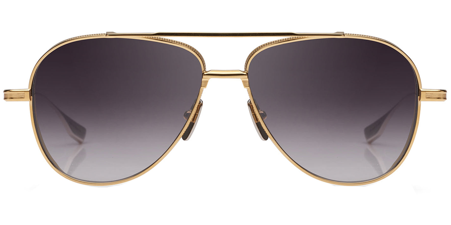 DITA Subsystem Men Yellow Gold/Silver Aviator Sunglasses DTS141-A-01 Grey Gradient Lens 58mm