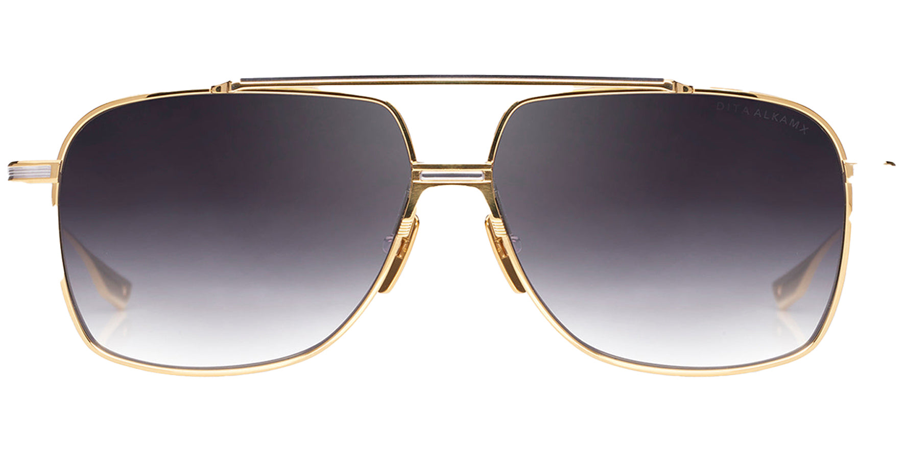 Dita ALKAMX Yellow Gold/Silver Titanium Navigator Sunglasses DTS100-A-01 Dark Grey Gradient Lens 61mm