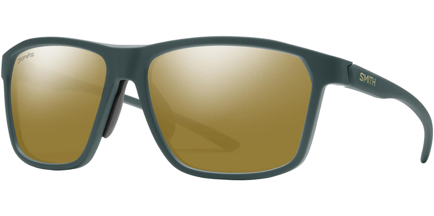 Smith Optics Pinpoint Men ChromaPop Matte Spruce Square Sunglasses 2025591ED59QE Bronze Mirrored Polarized Lens 59mm